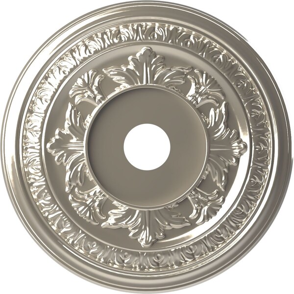 Ekena Millwork Baltimore PVC Ceiling Medallion (Canopies up to 7 3/4"), 22"OD x 3 1/2"ID x 1"P, Bright Coat Chrome CMP22BABCR - main